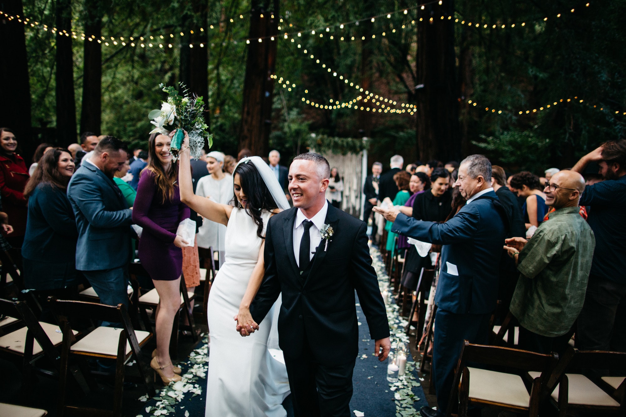 Deer Park Villa redwood wedding ceremony in Fairfax California.