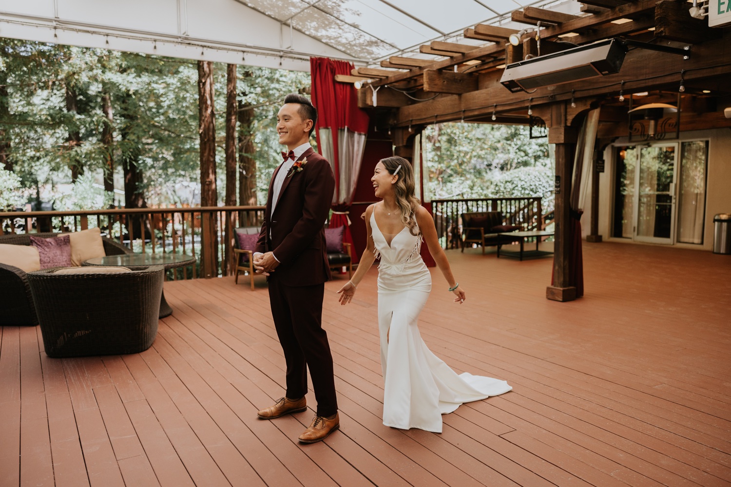 First look wedding portrait at Deer Park Villa.